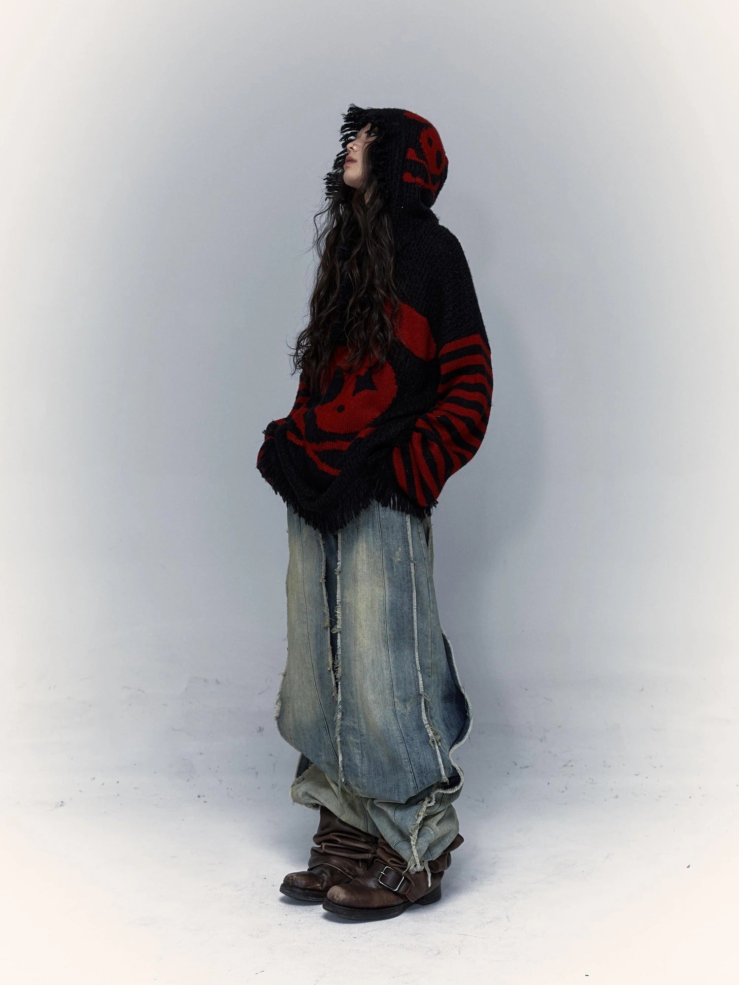 Punk Y2K Rebel Skull Rabbit Hooded Sweatshirt