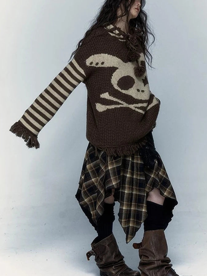 Punk Y2K Rebel Skull Rabbit Hooded Sweatshirt