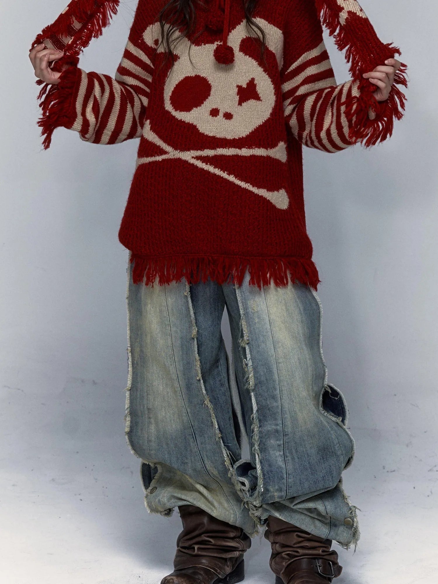 Punk Y2K Rebel Skull Rabbit Hooded Sweatshirt