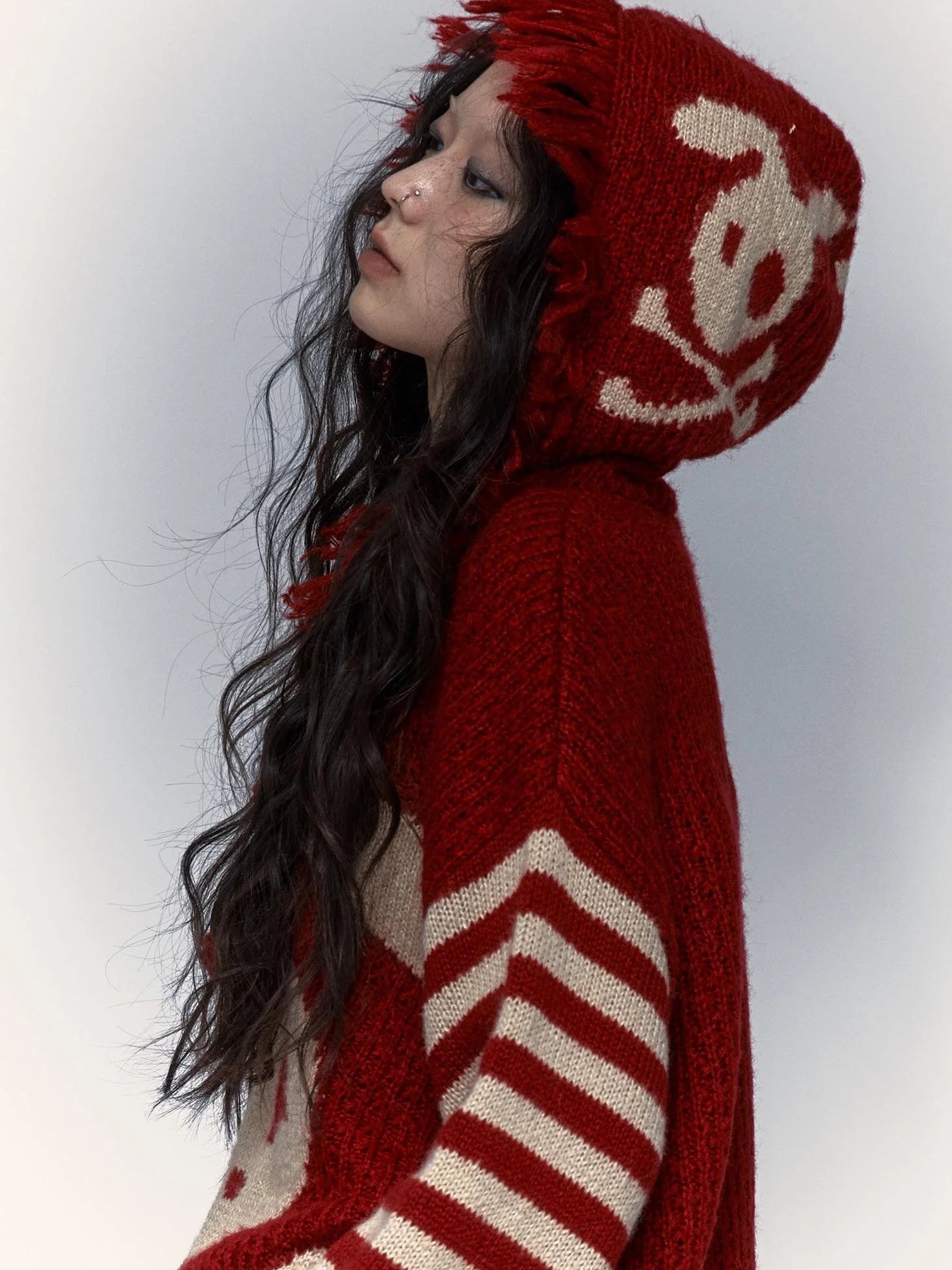 Punk Y2K Rebel Skull Rabbit Hooded Sweatshirt