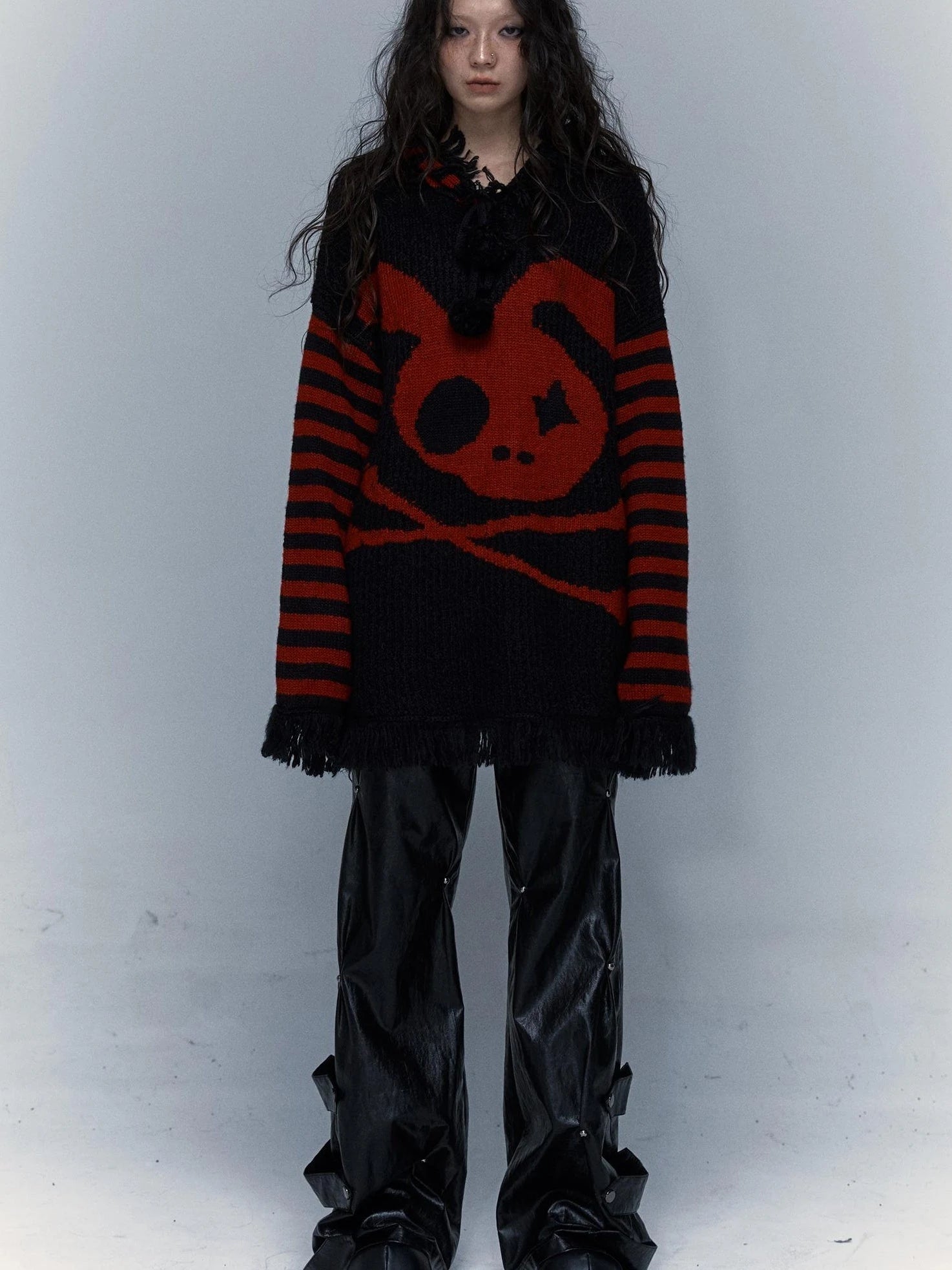 Punk Y2K Rebel Skull Rabbit Hooded Sweatshirt