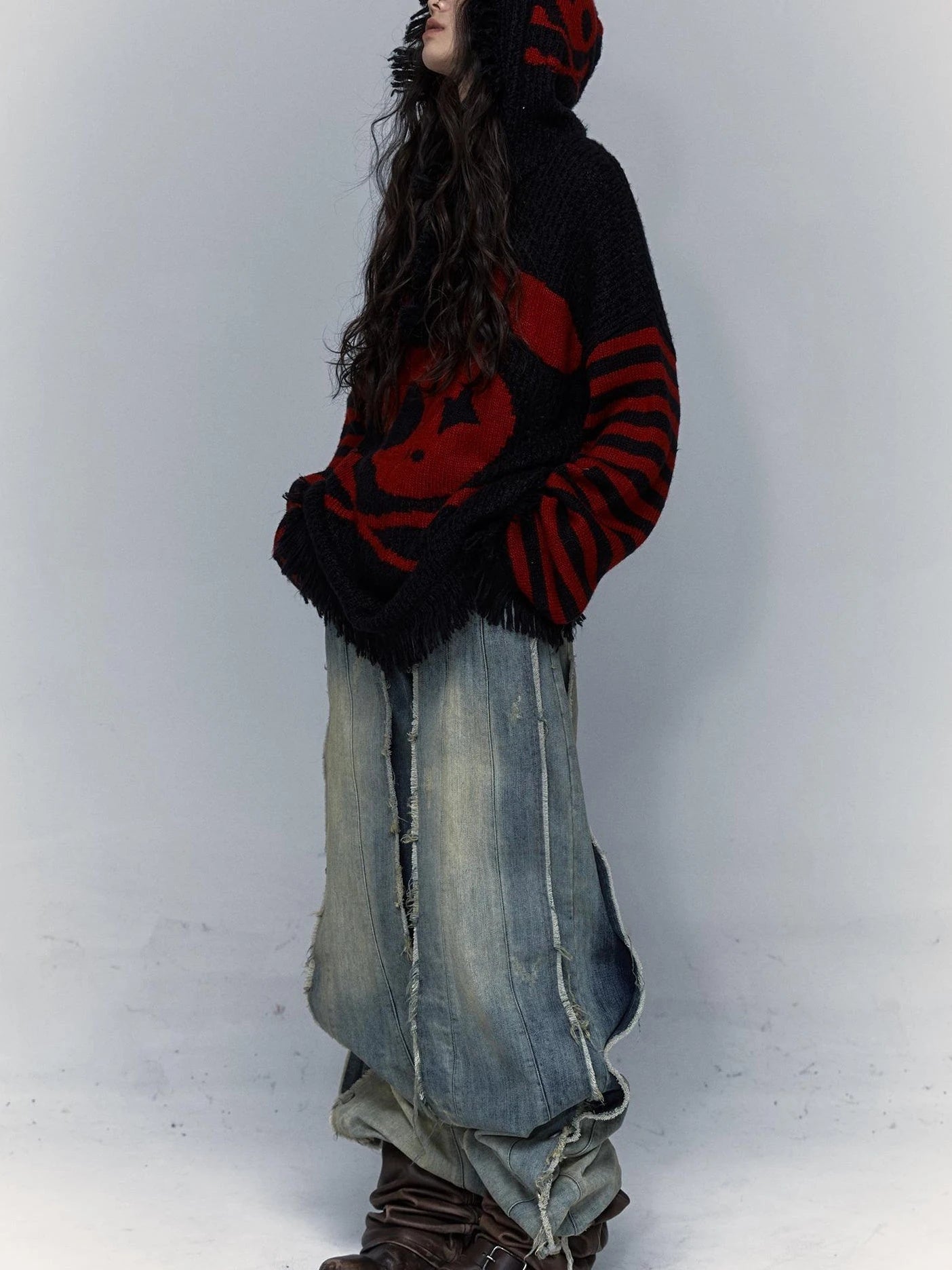 Punk Y2K Rebel Skull Rabbit Hooded Sweatshirt