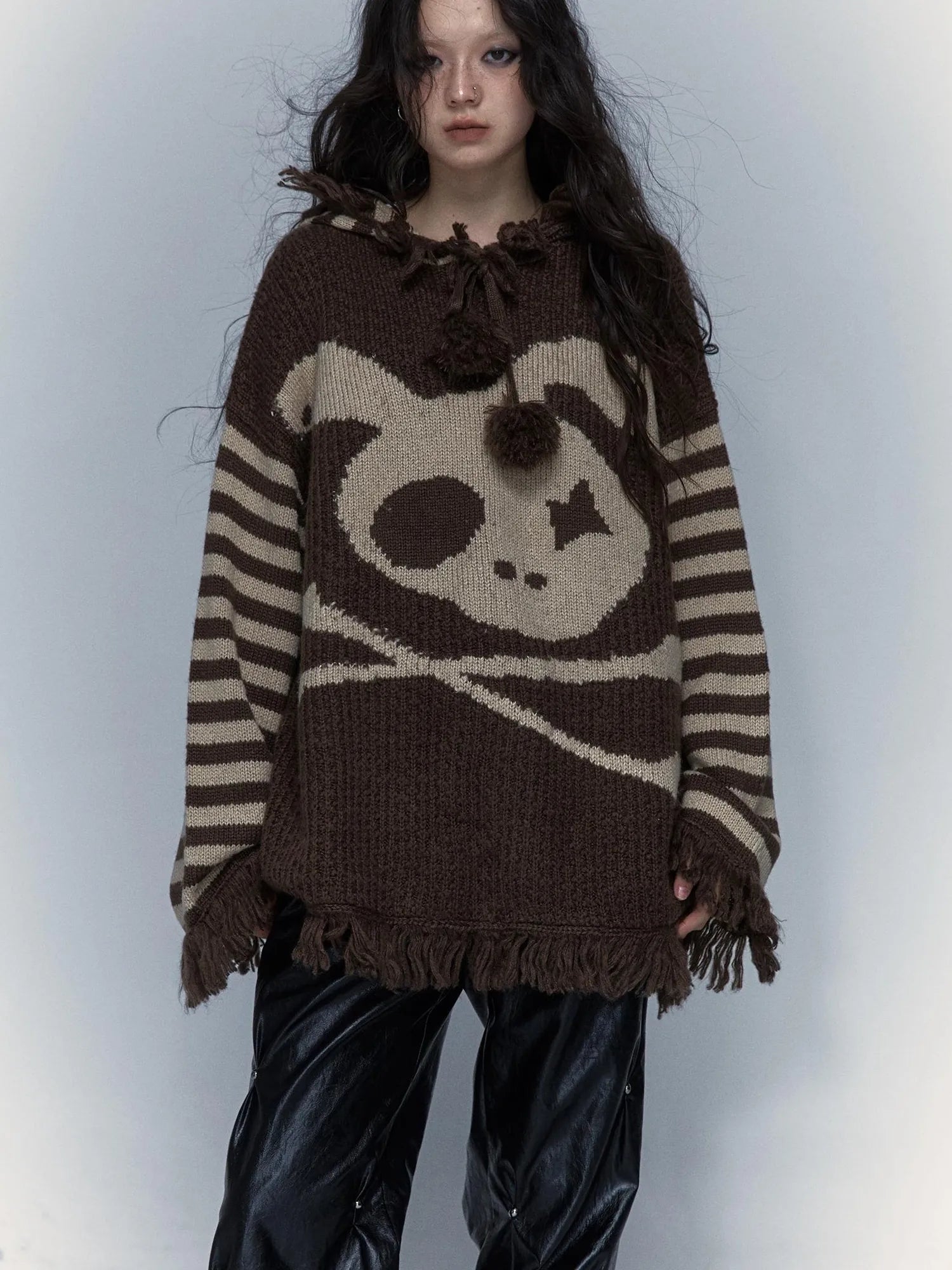 Punk Y2K Rebel Skull Rabbit Hooded Sweatshirt