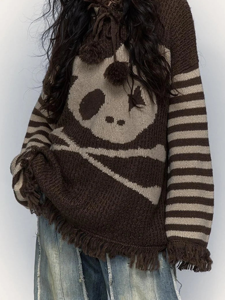 Punk Y2K Rebel Skull Rabbit Hooded Sweatshirt
