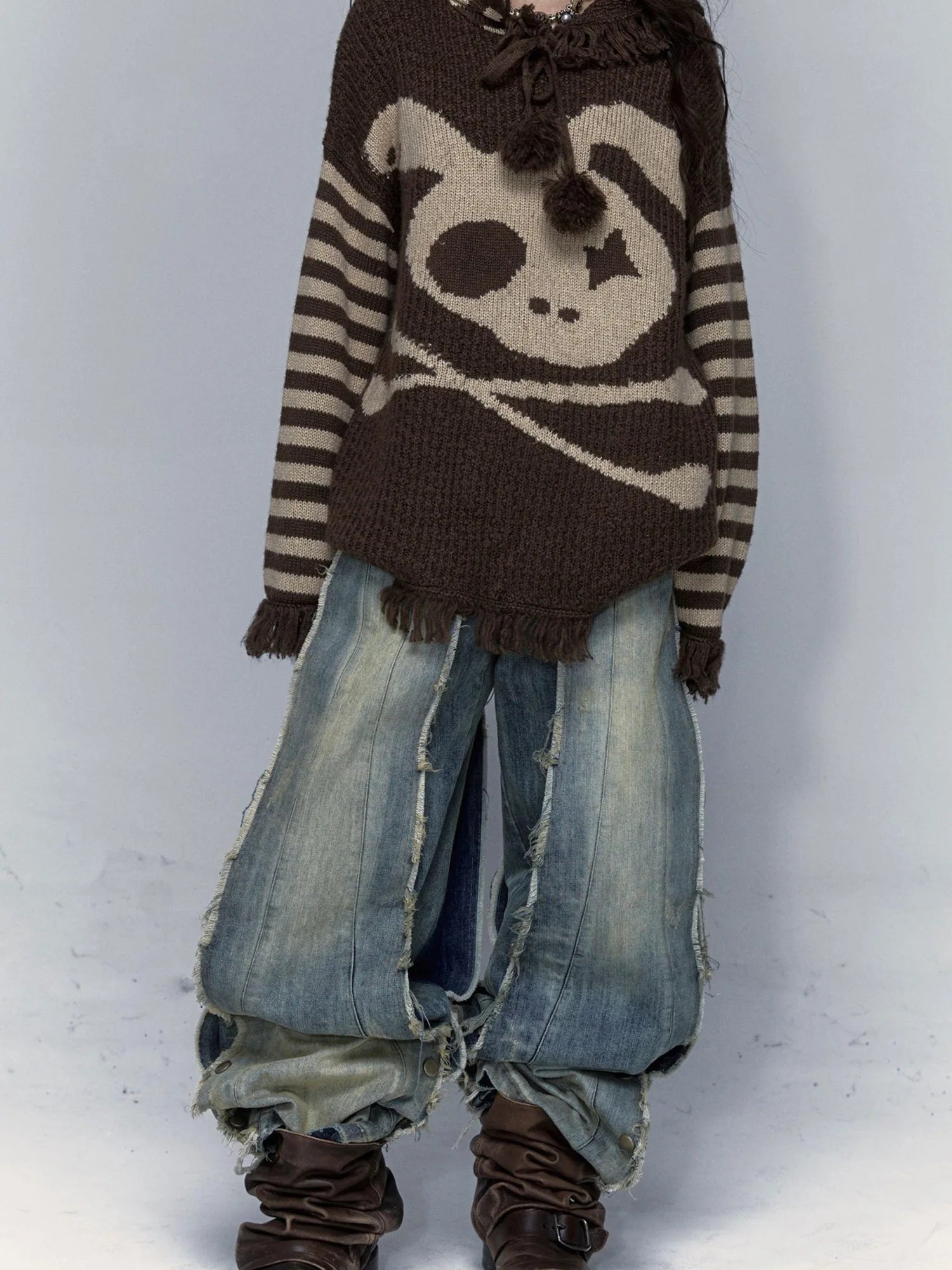Punk Y2K Rebel Skull Rabbit Hooded Sweatshirt