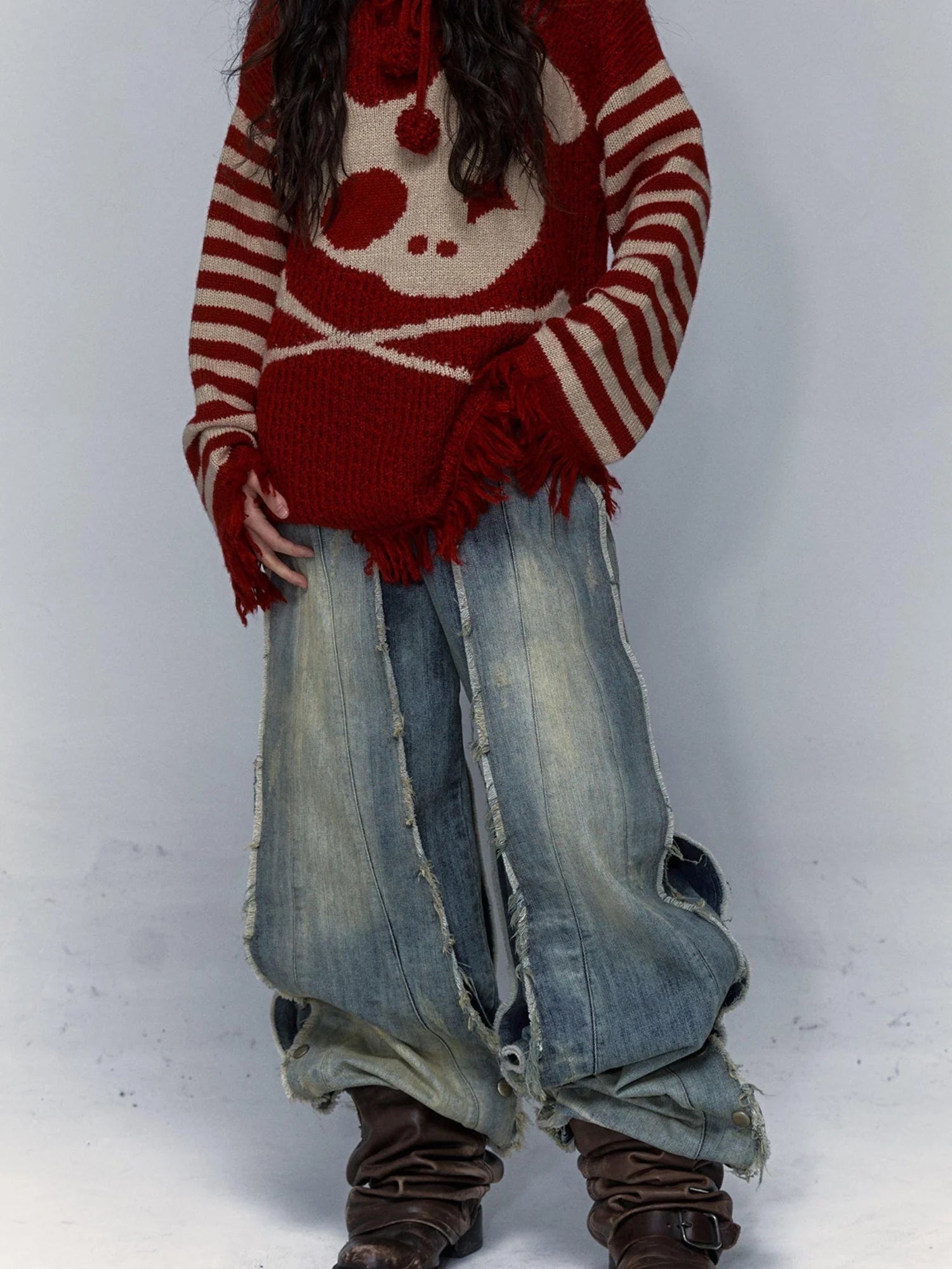 Punk Y2K Rebel Skull Rabbit Hooded Sweatshirt