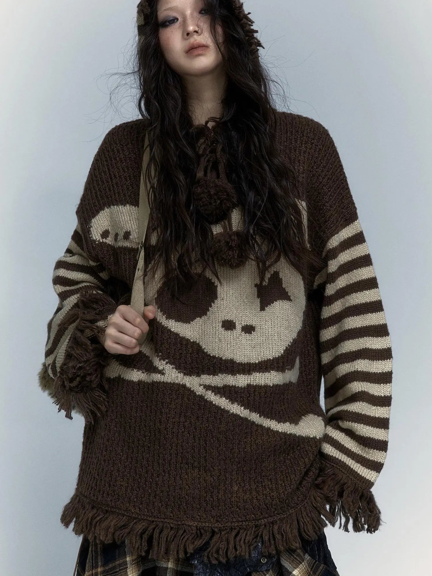 Punk Y2K Rebel Skull Rabbit Hooded Sweatshirt