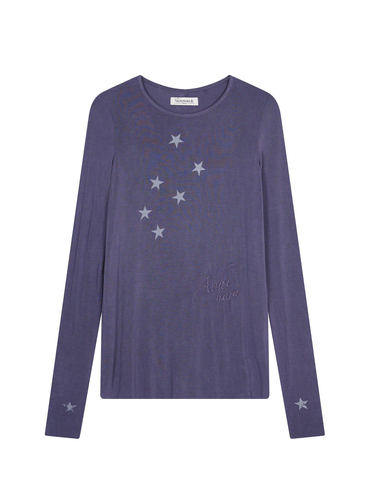 Achihara Starry Sunscreen Print Knit Tee