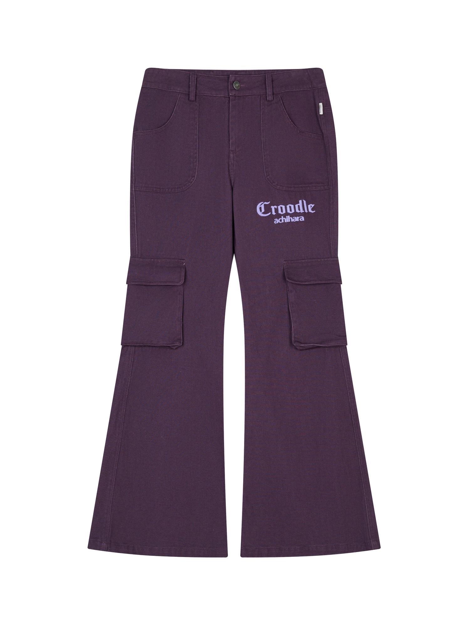 Achihara Gothic Pigeon Low Rise Flare Cargo Pants