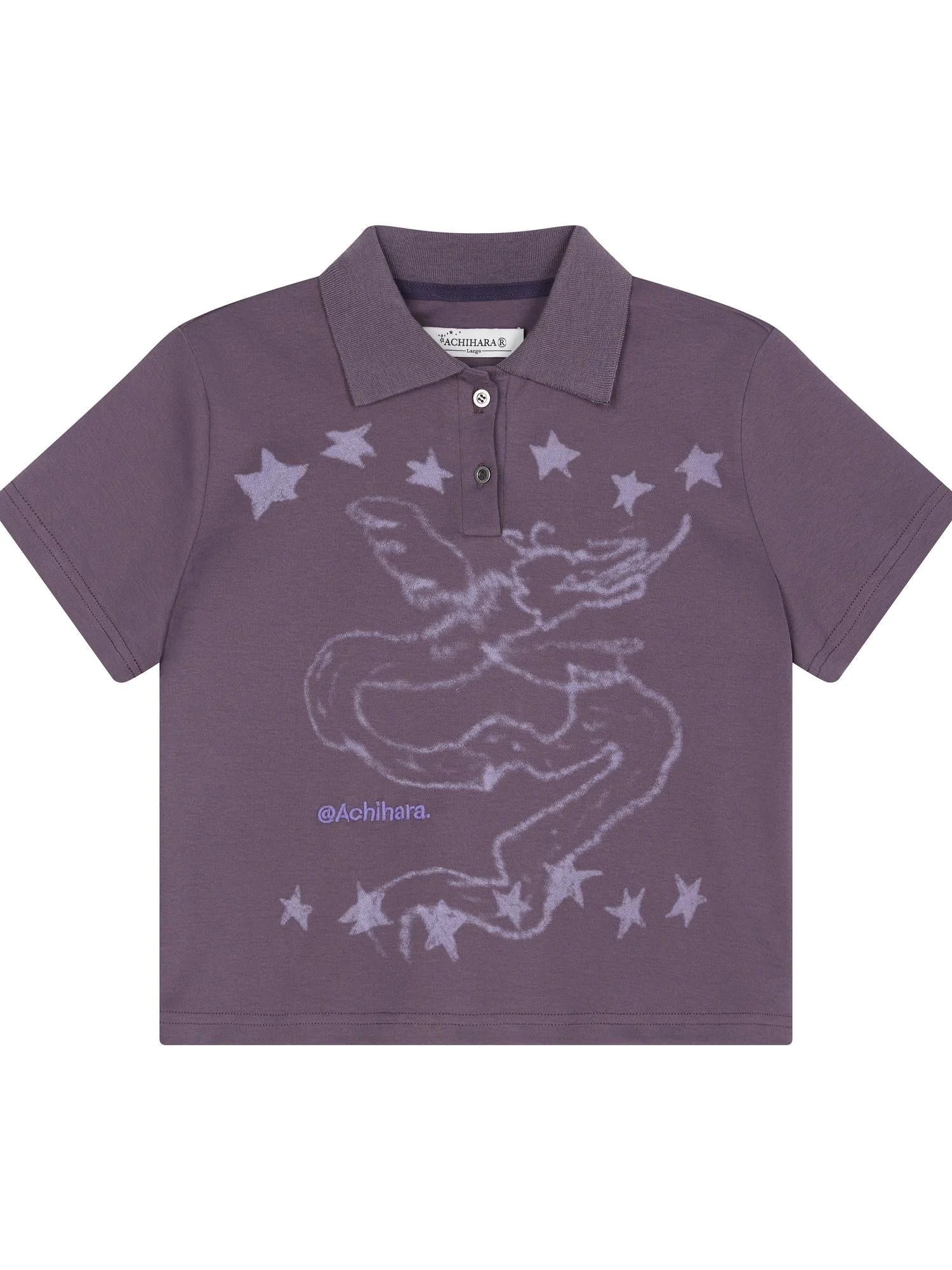 Digital Dragon Polo Tee V-neck T-shirt Long-Sleeve