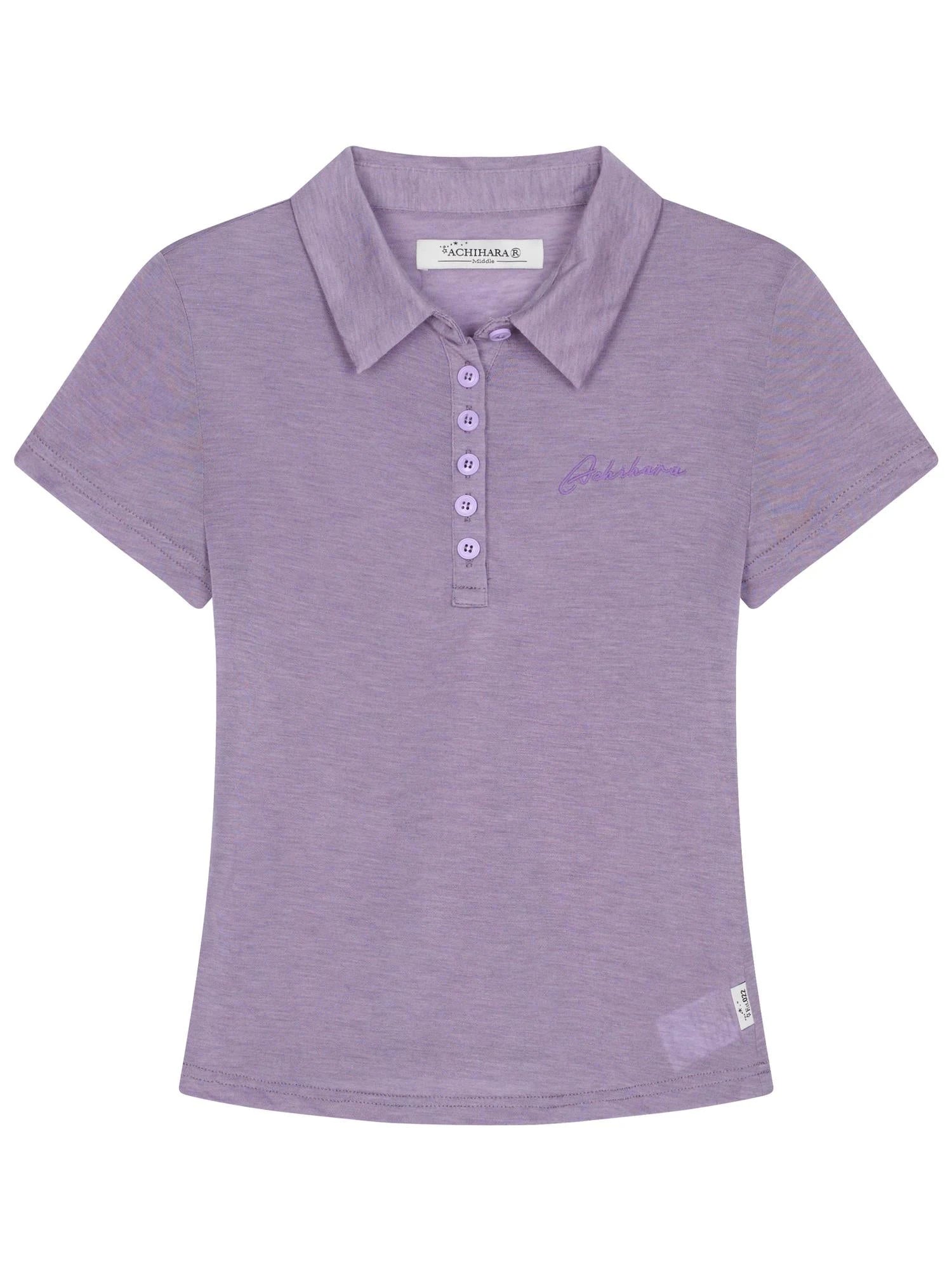 Glassine Polo Tee Slim Fit Breathable Short Sleeve Top