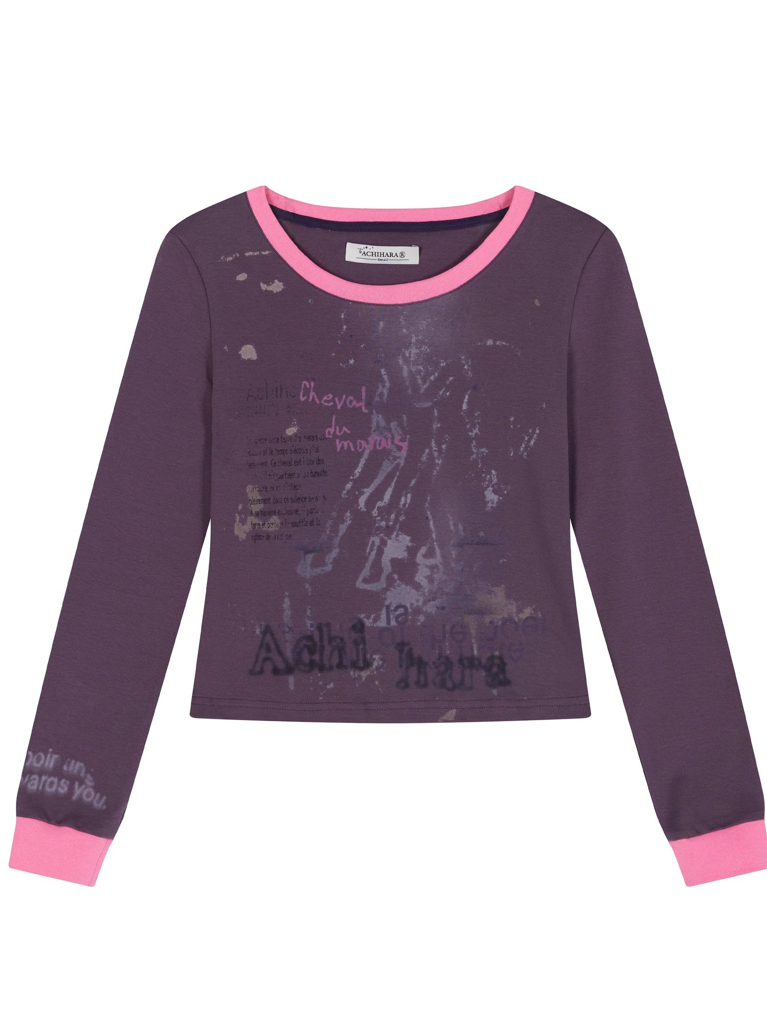 Swamp Mist Horse Tee V Neck T Shirt Long Sleeve
