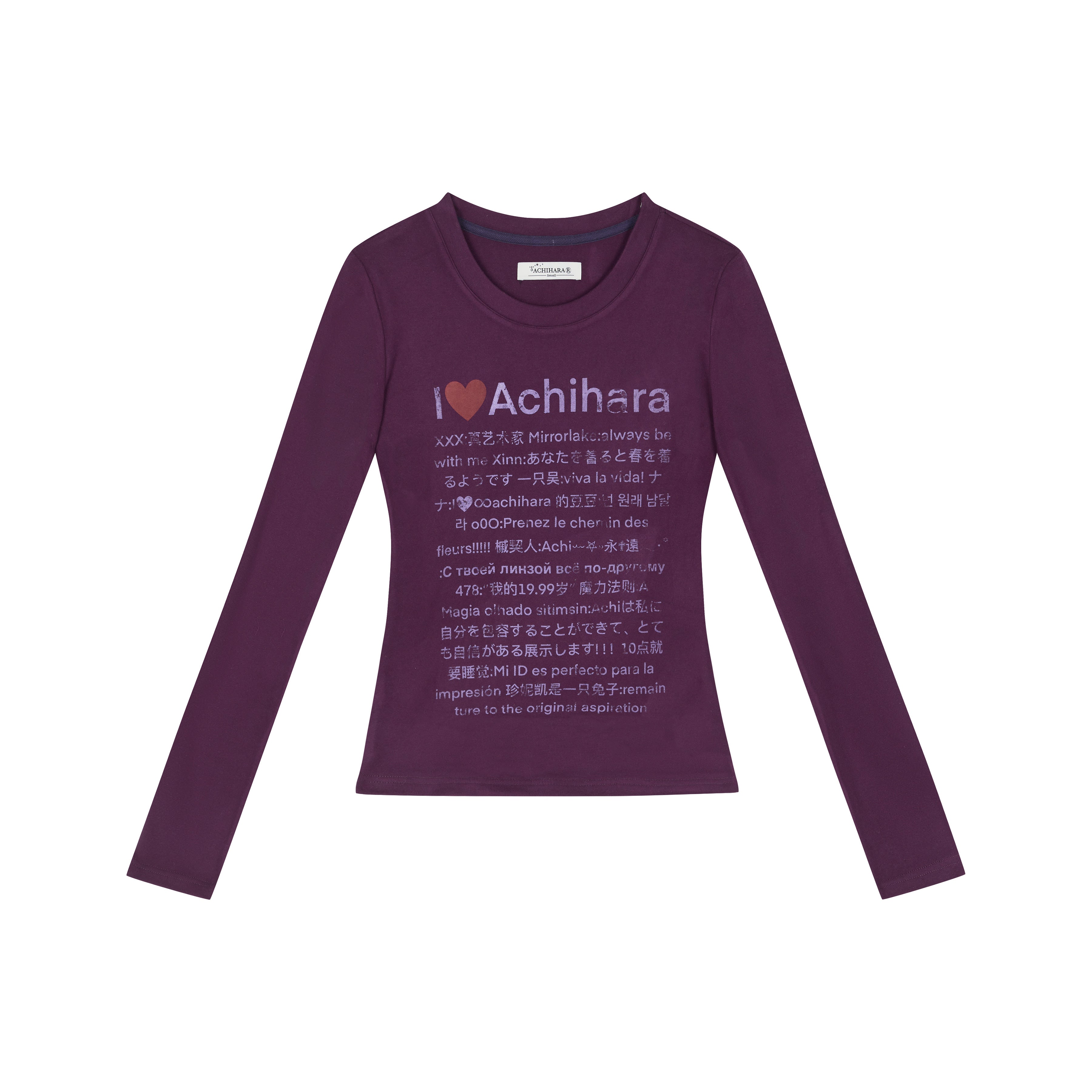 Achihara Spring Idiom Print Long Sleeve Tee