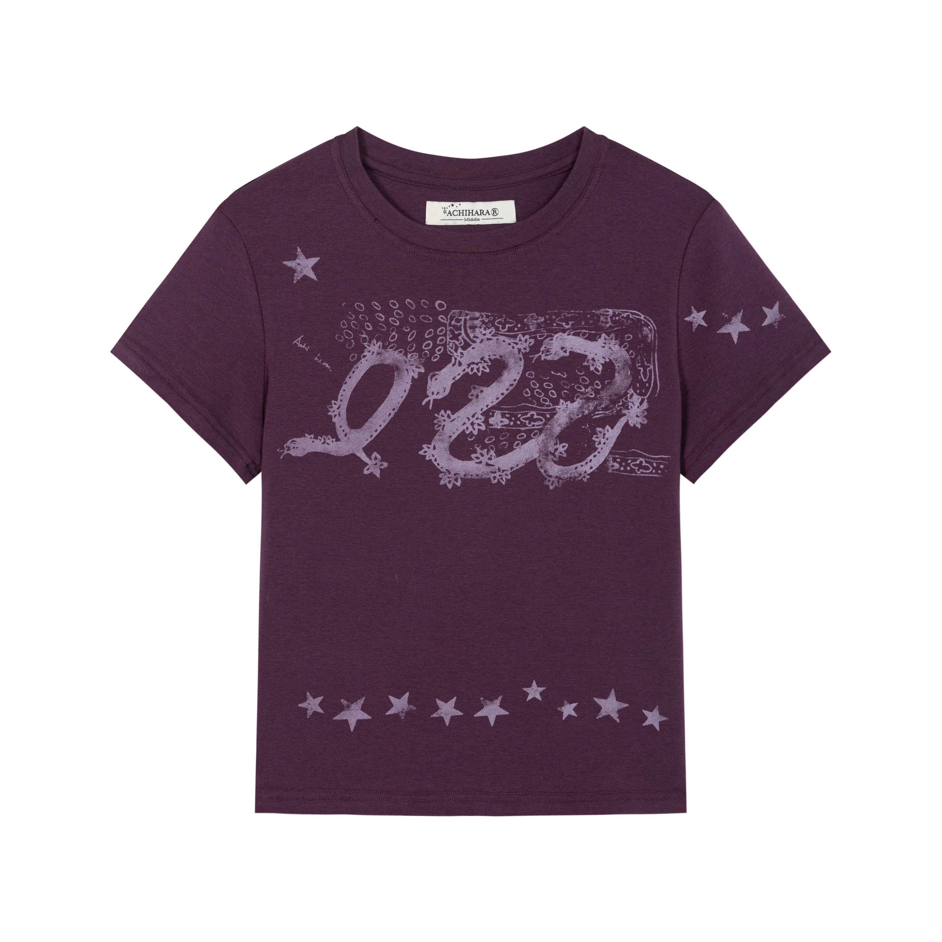 Update Achihara Gray Print Short Sleeve T-Shirt Unisex