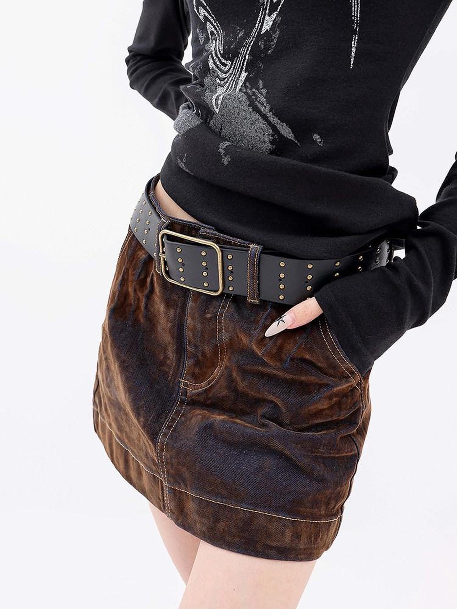 QIUQIU STUDIO American Retro Velvety Slim Hip Hugging Women&