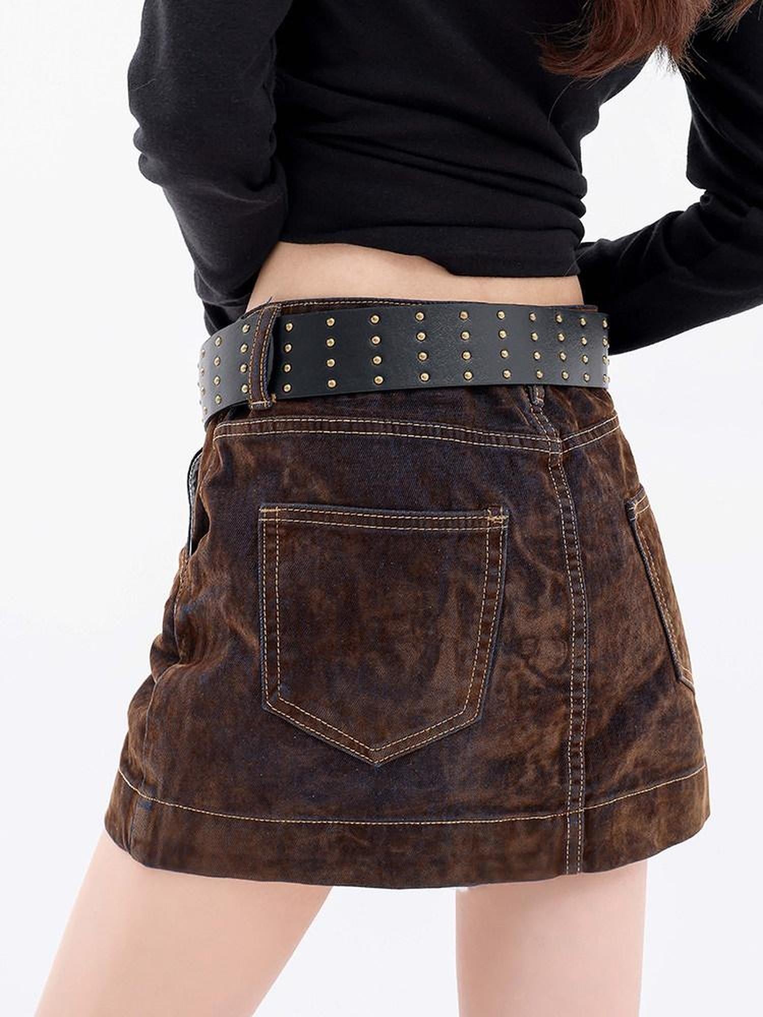 QIUQIU STUDIO American Retro Velvety Slim Hip Hugging Women&