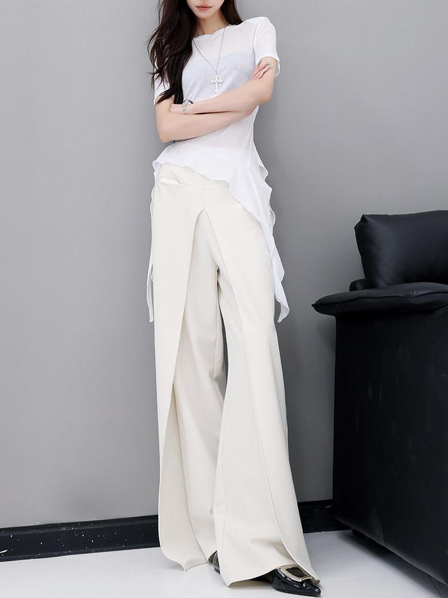 QIUQIU STUDIO Apricot Tailored Drapey Relaxed Minimal Workwear Women&