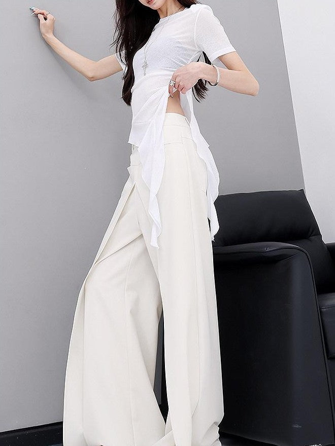 QIUQIU STUDIO Apricot Tailored Drapey Relaxed Minimal Workwear Women&
