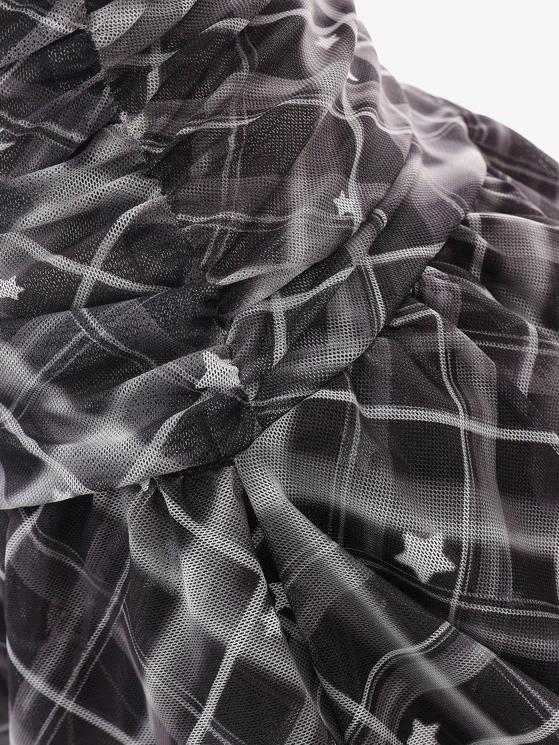 QIUQIU STUDIO Asymmetric Hem Plaid Patchwork Women&