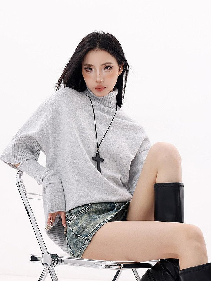 QIUQIU STUDIO Asymmetrical A Line High Waist Slim Women&