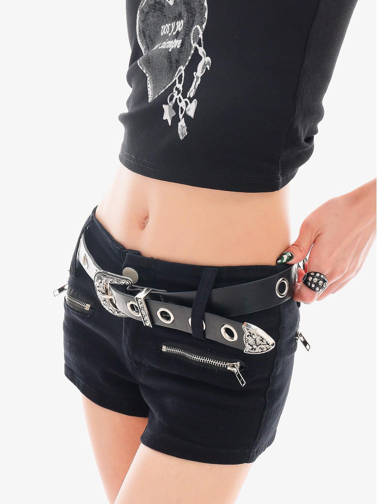 QIUQIU STUDIO Belted Pockets Slimming Hip Hugging Women&