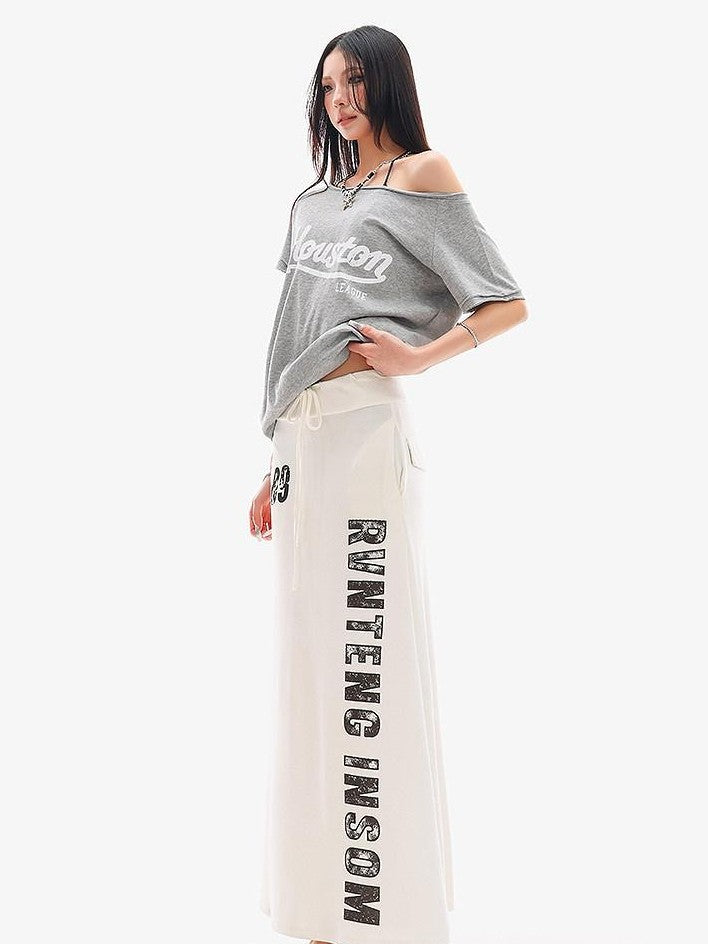 QIUQIU STUDIO Black Printed Drawstring Elastic Waist Mid Length Women&