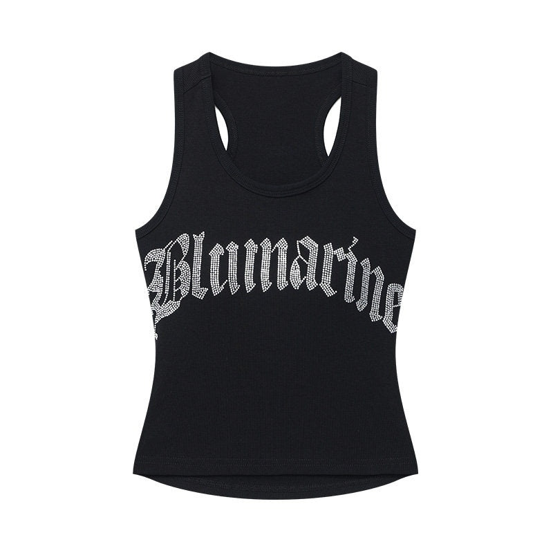 QIUQIU_STUDIO_Cropped_Rhinestone_Cutout_Crewneck_Racerback_Fitted_Women&