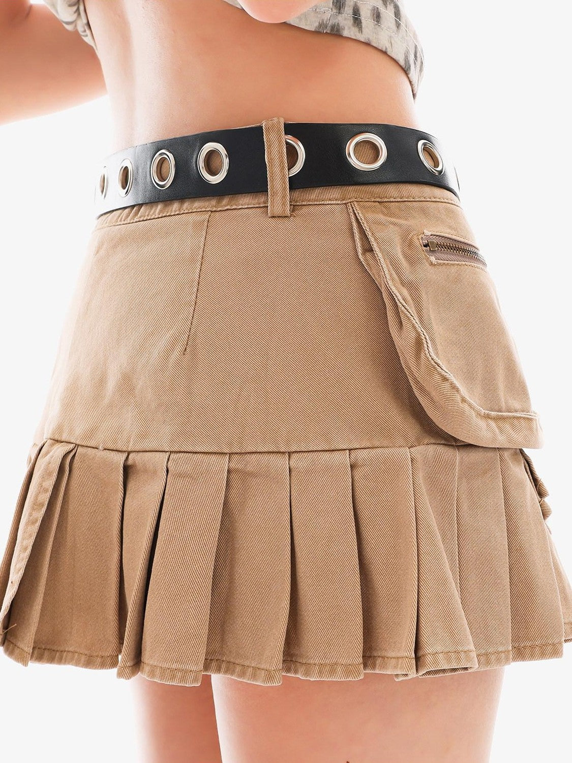 QIUQIU STUDIO Distressed Cargo Large Pocket A Line Women&