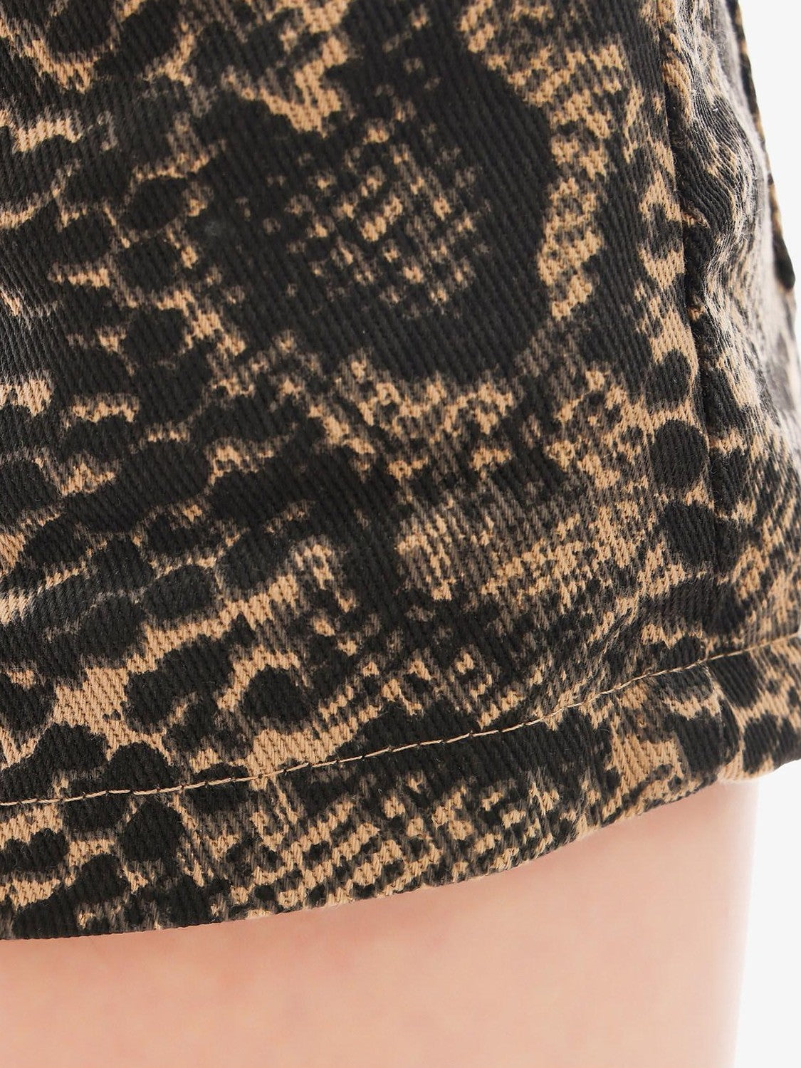 QIUQIU STUDIO Leopard Print Tie Detail Distressed Zip Fly Slim Women&