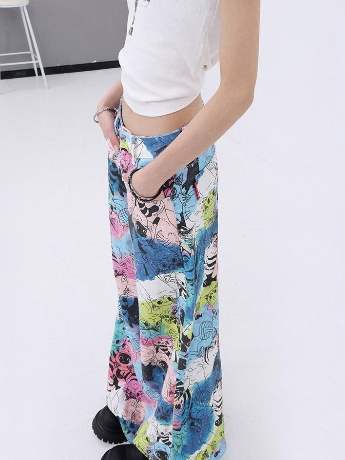 QIUQIU STUDIO Light Wash Painted Extended Length Women&