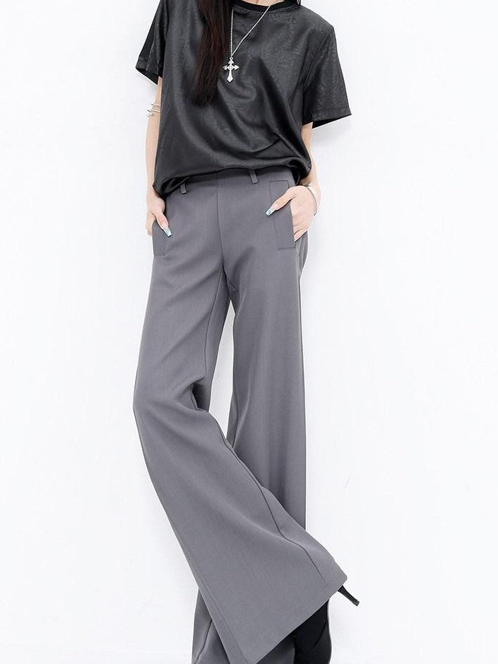 QIUQIU STUDIO Longline Pleated Low Waist Tailored Loose Women&