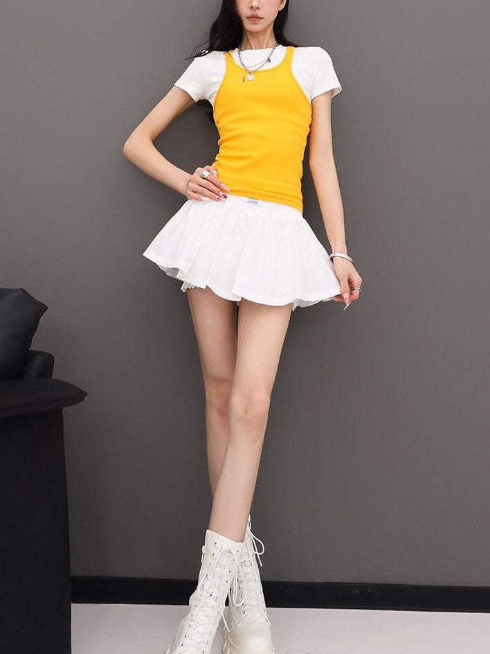 QIUQIU STUDIO Puff A Line Panel Anti Exposure Anti Static Elastic Waist Women&
