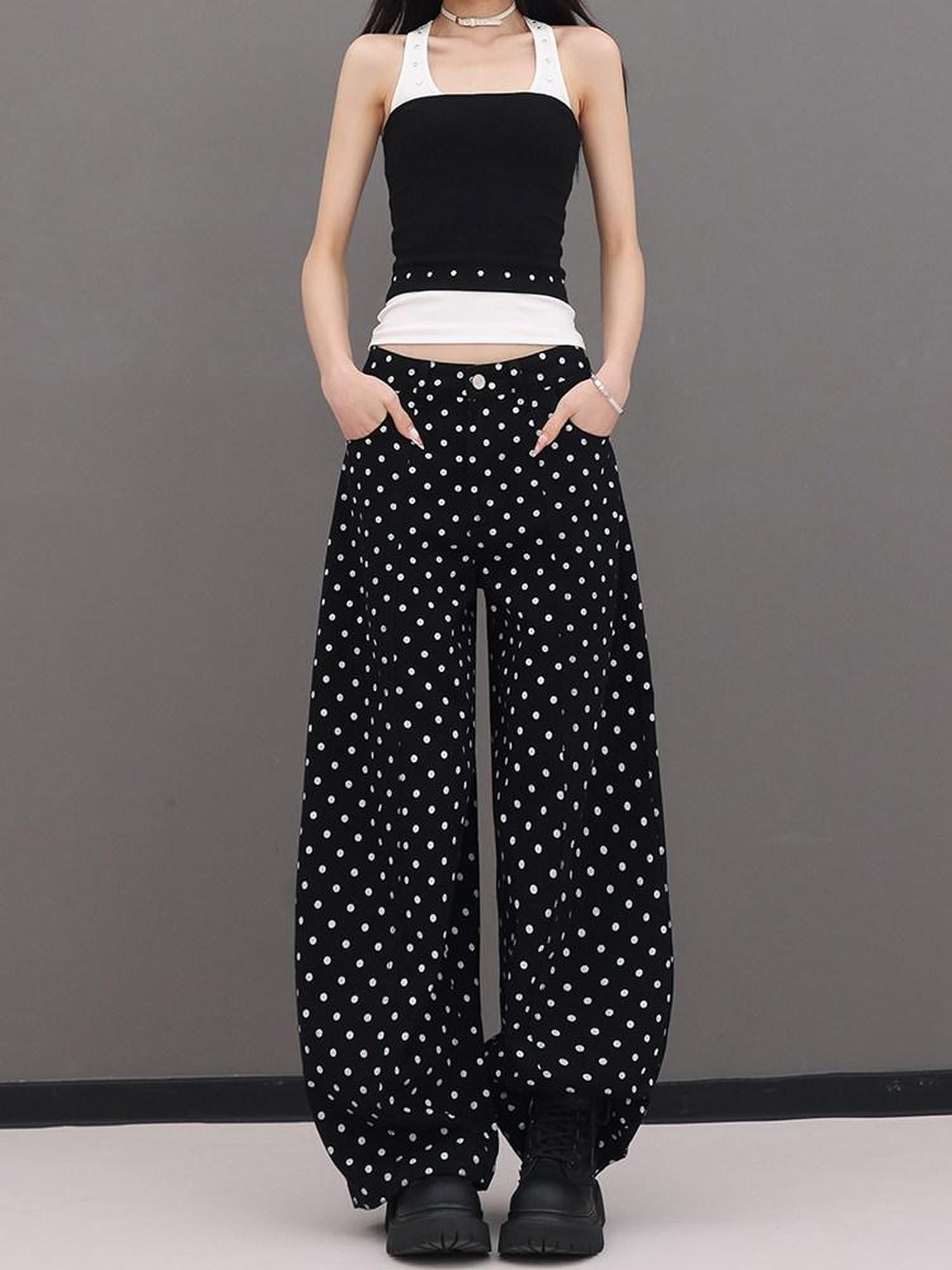 QIUQIU STUDIO Tall Elongated Drapey Polka Dot Women&
