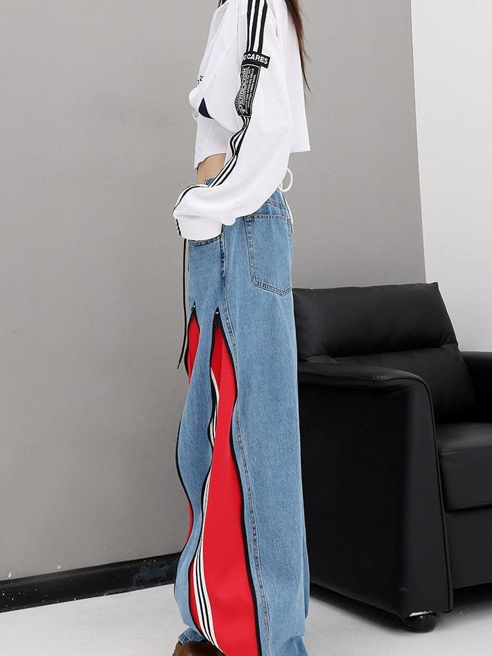 QIUQIU STUDIO Tall Patchwork Colorblock Zipper Women&