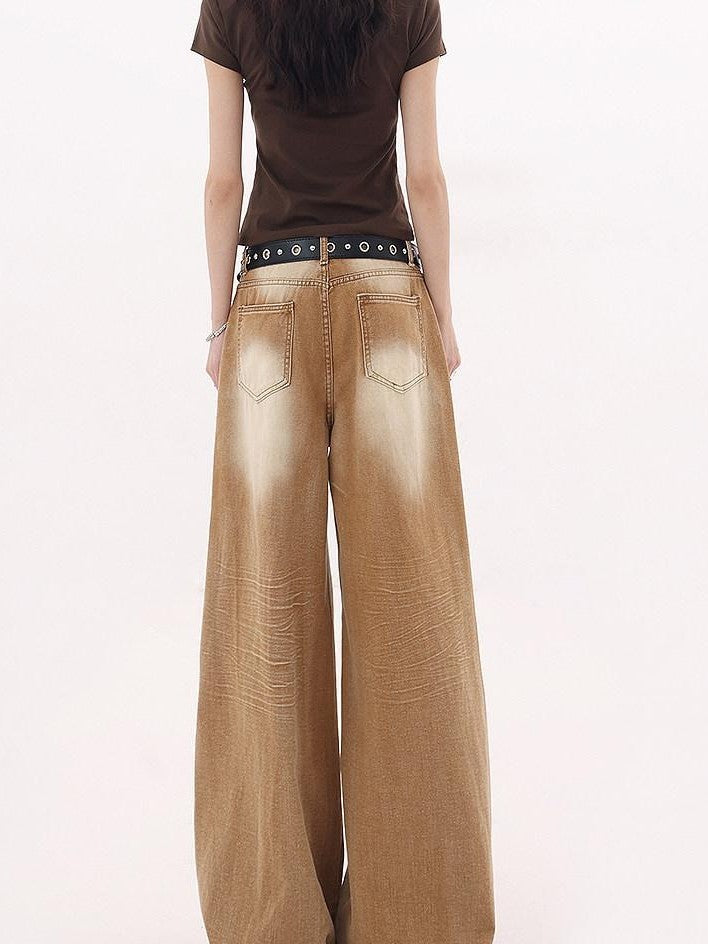 QIUQIU STUDIO Tall Washed Gradient Patchwork Natural Waist Women&