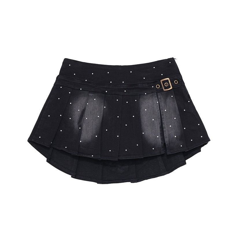 QIUQIU_STUDIO_Vintage_Washed_Faded_Rhinestone_A_Line_Women&
