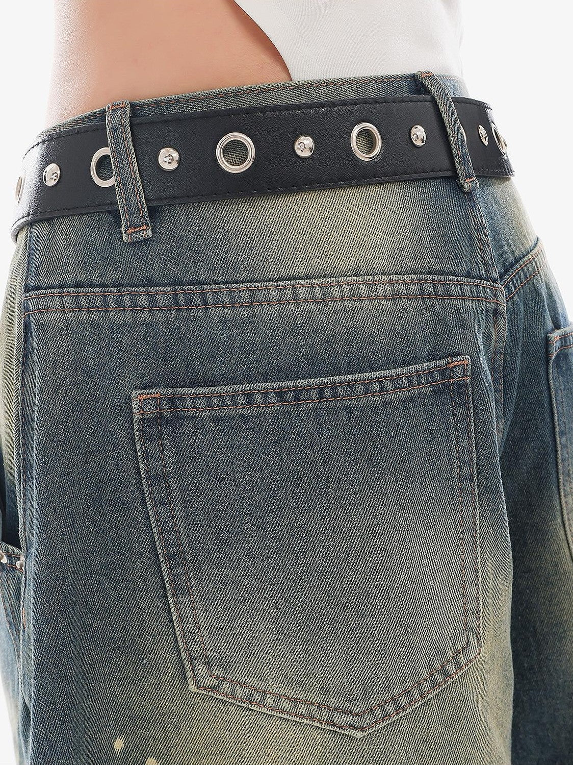 QIUQIU STUDIO Washed Distressed Letter Print Women&