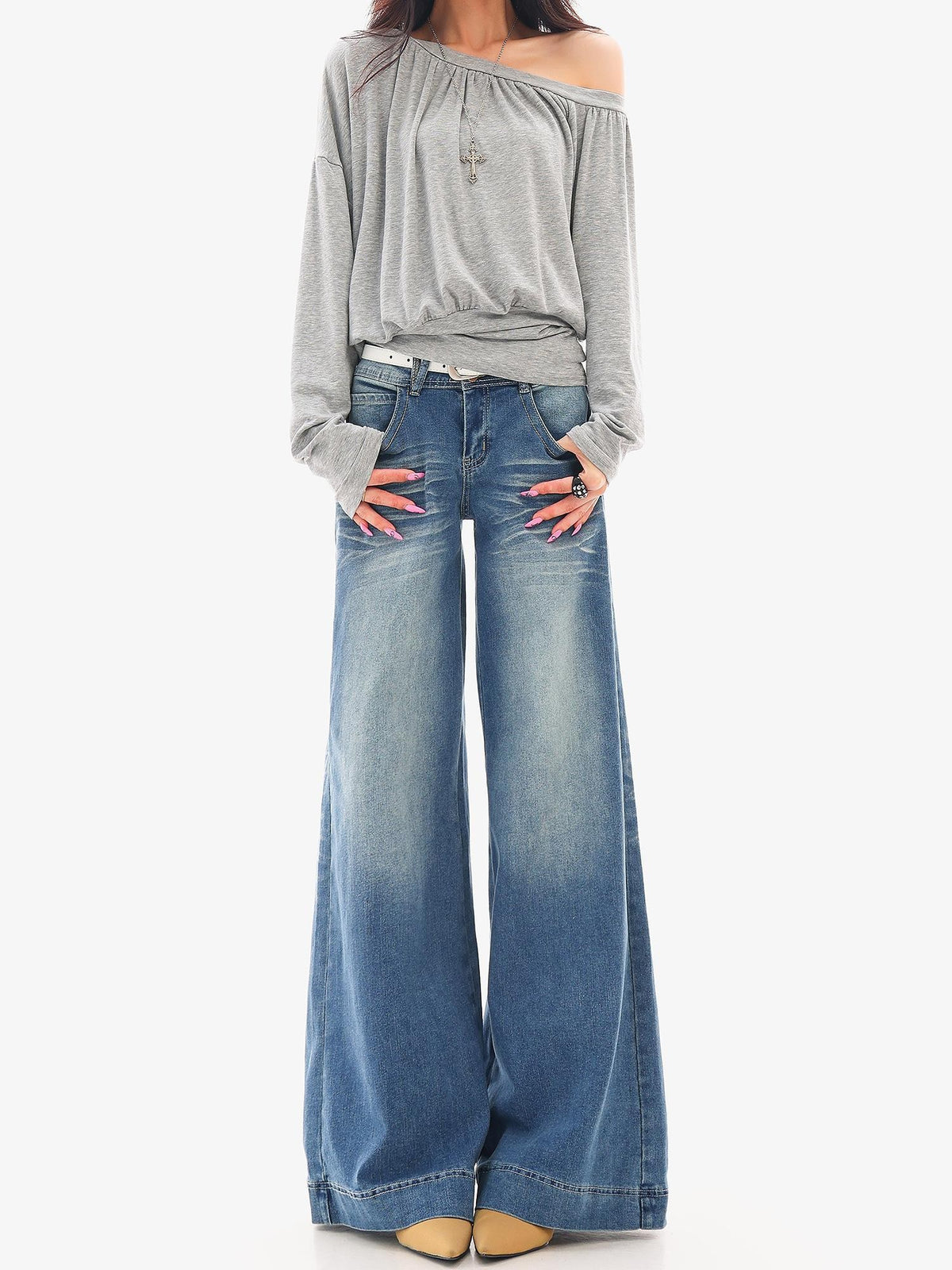 QIUQIU STUDIO Washed Flared Pocket Women&