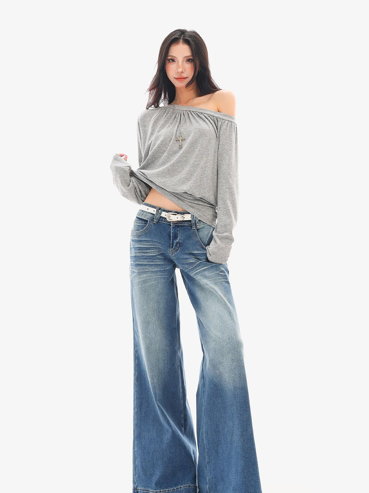 QIUQIU STUDIO Washed Flared Pocket Women&