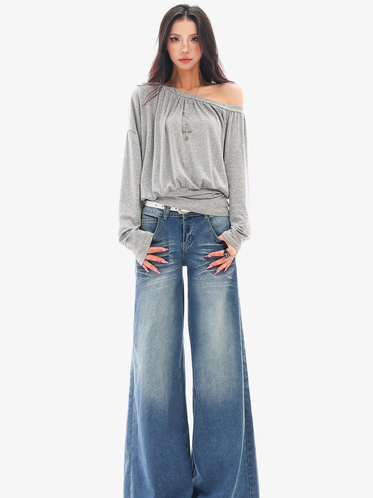QIUQIU STUDIO Washed Flared Pocket Women&