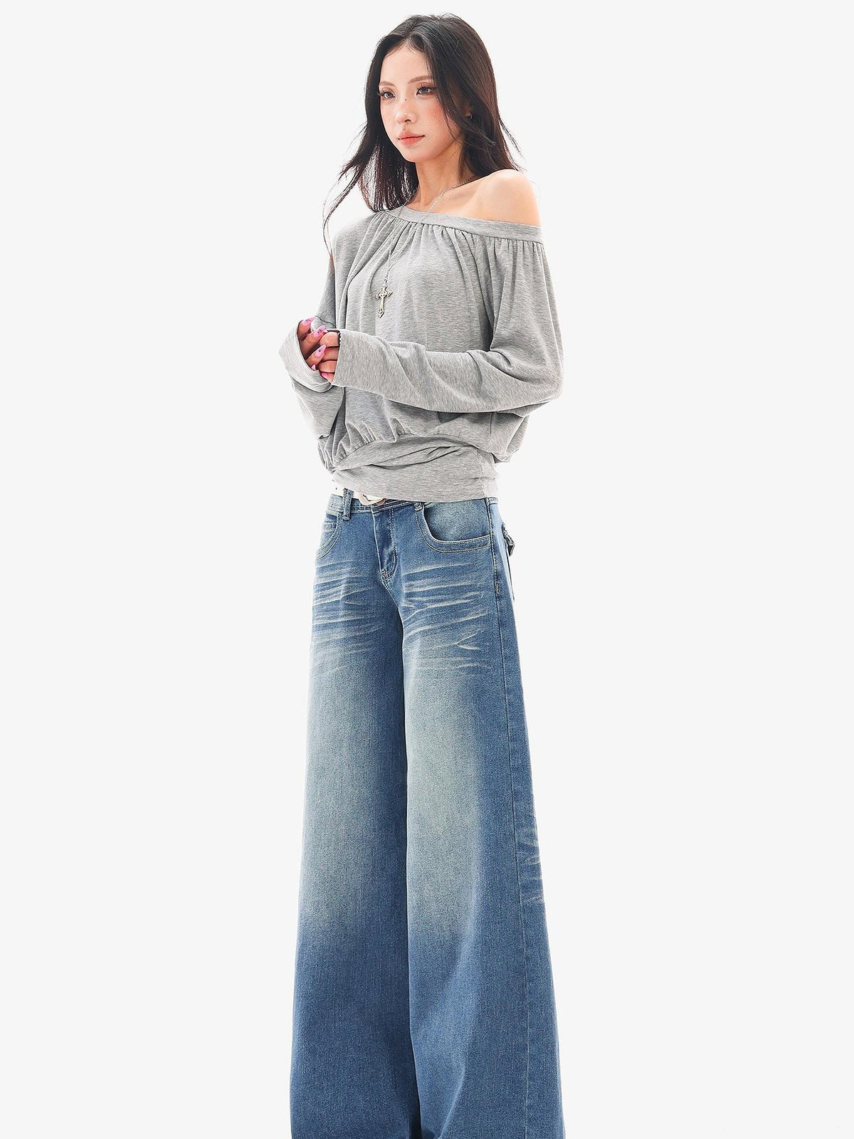 QIUQIU STUDIO Washed Flared Pocket Women&