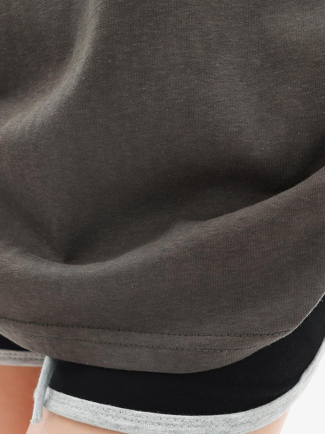 QIUQIU STUDIO White Distressed Letter Print U Neck Loose Casual Women&