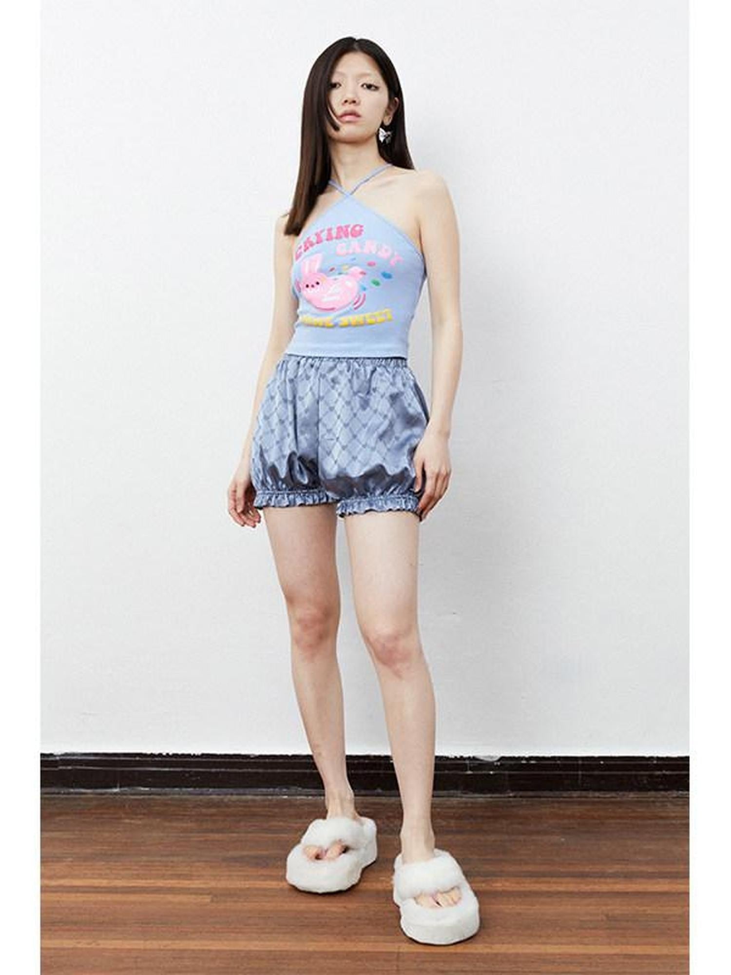 QUORRA S CHORD 3d Bubble Rabbit Print Cinched Waist Women&