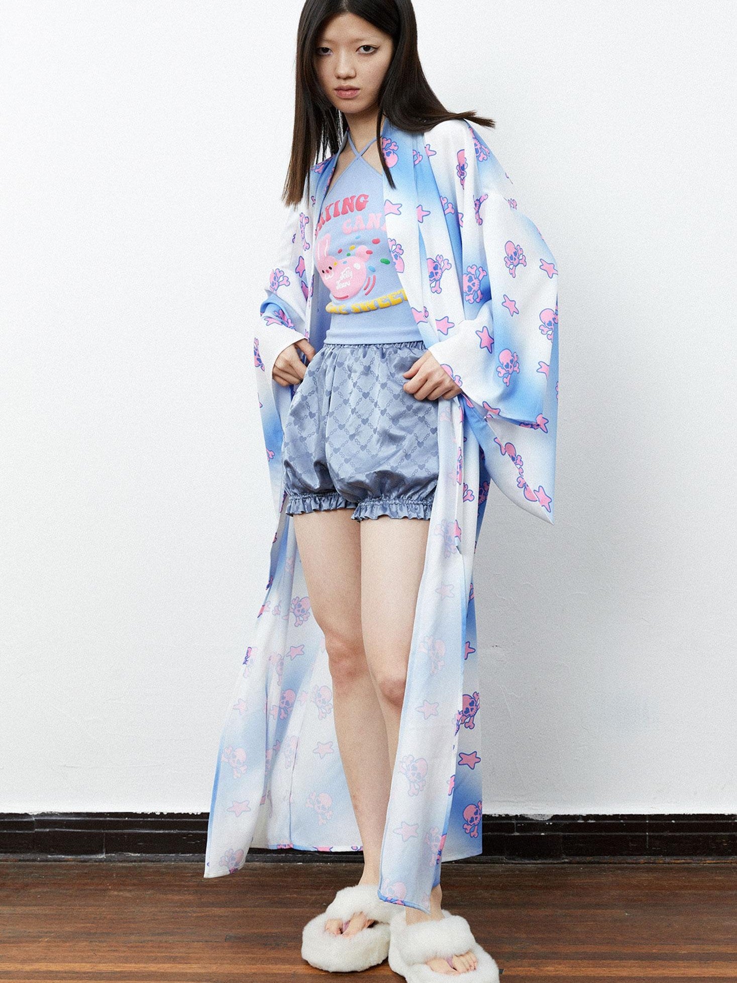 QUORRA S CHORD 3d Bubble Rabbit Print Cinched Waist Women&