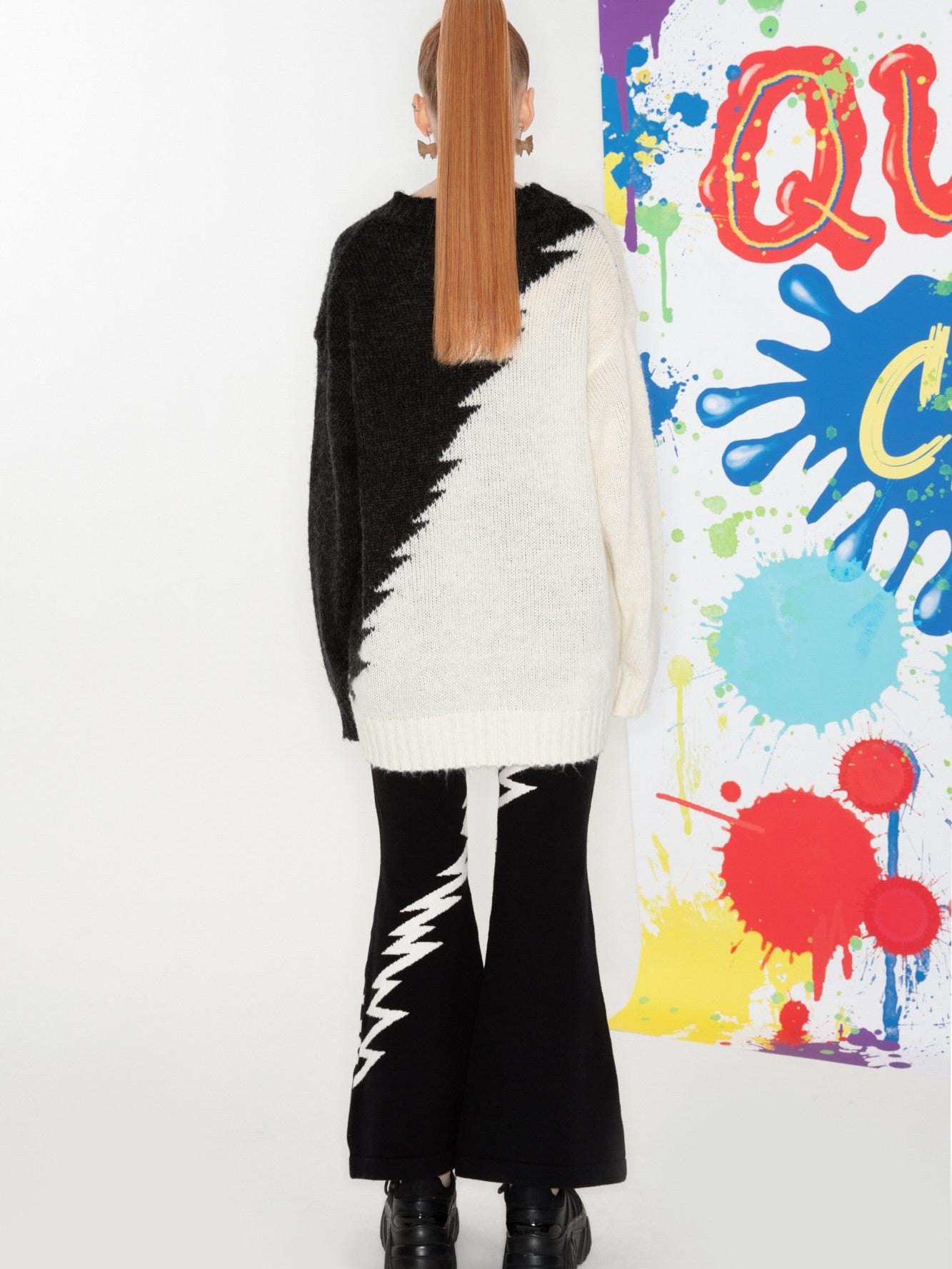 QUORRA S CHORD Black And White Lightning Embroidered Women&