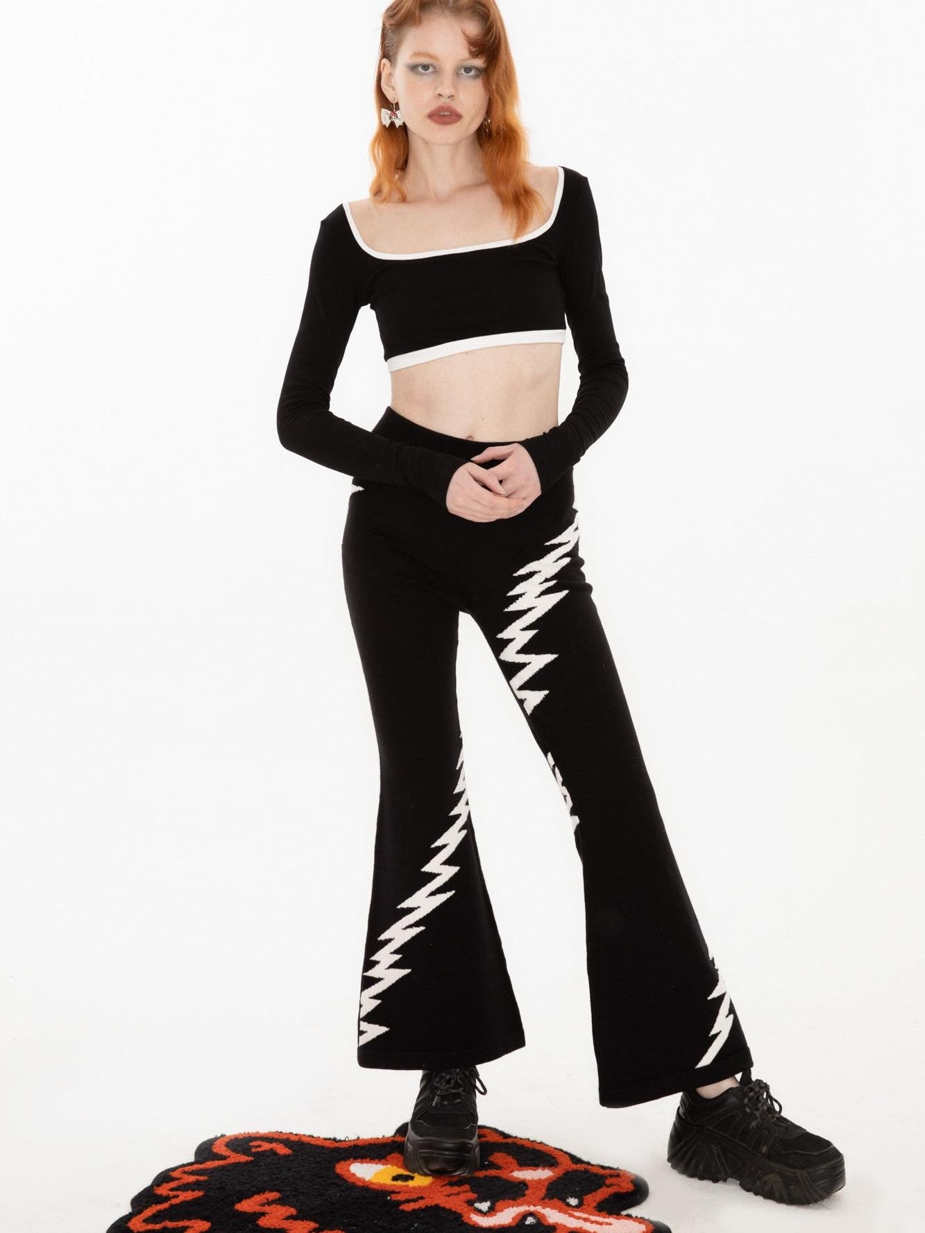 QUORRA S CHORD Black And White Lightning Embroidered Women&