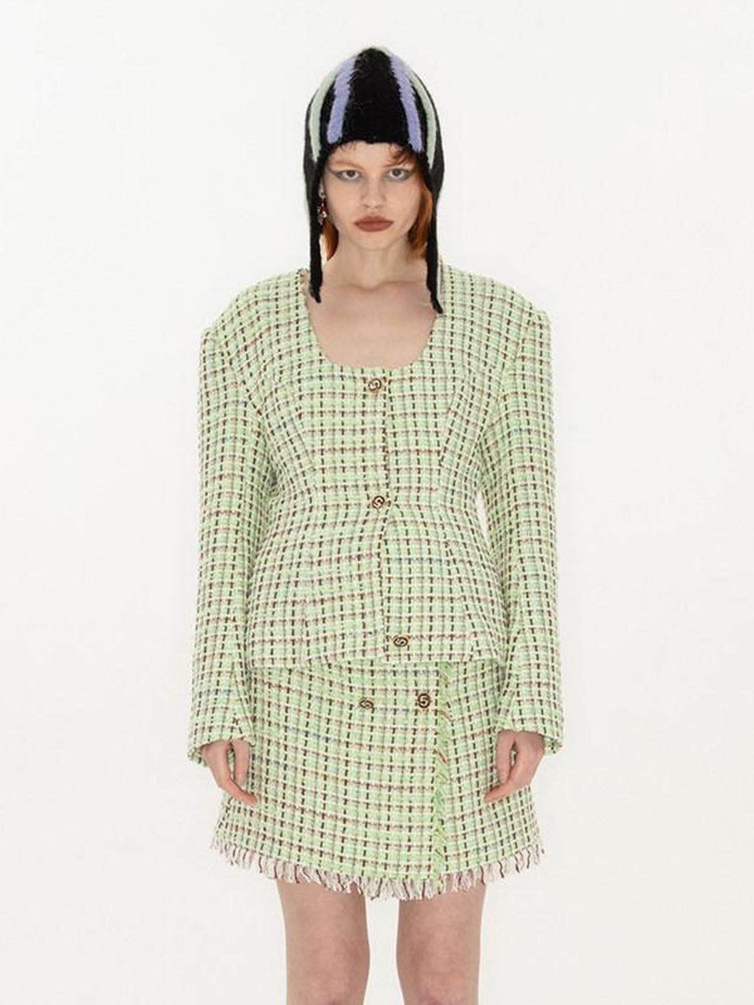 QUORRA S CHORD Blue Green Two Tone Knitted Yarn Women&