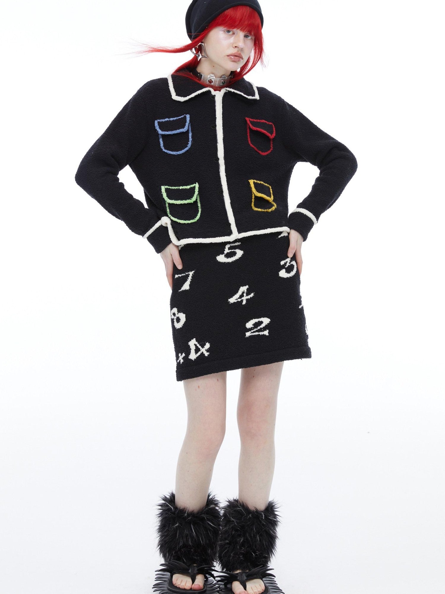 QUORRA S CHORD Colorful Pockets Doll Collar Tweed Inspired Women&