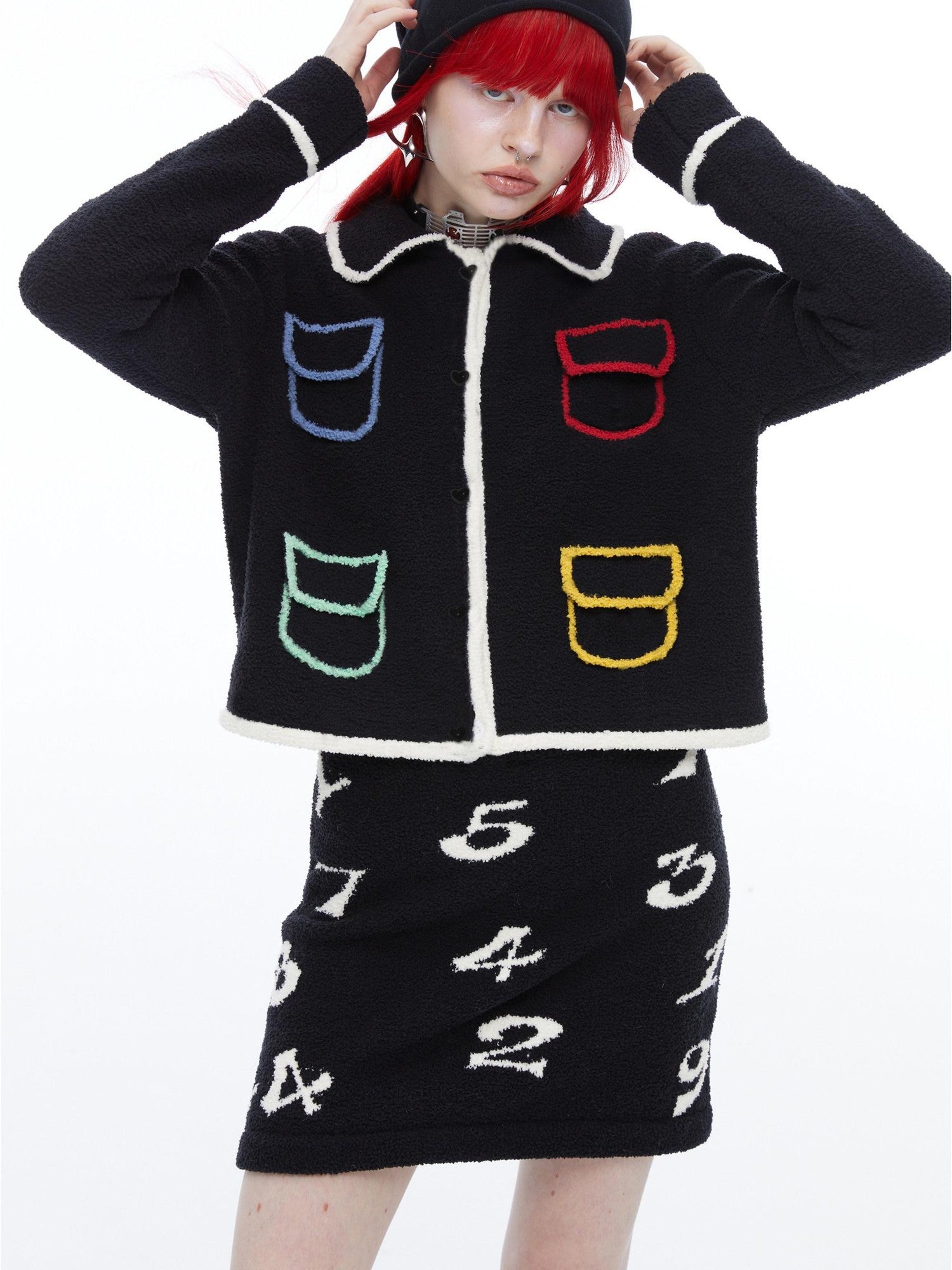 QUORRA S CHORD Colorful Pockets Doll Collar Tweed Inspired Women&
