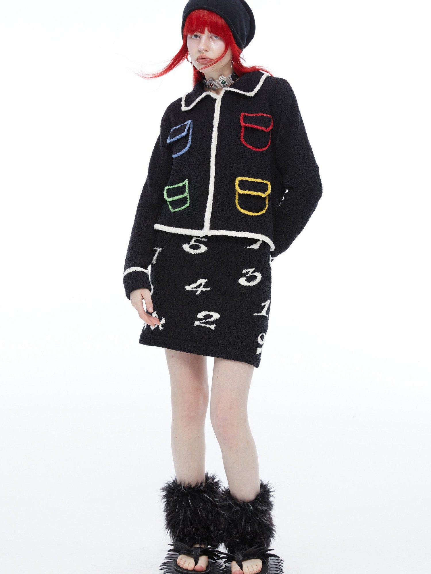 QUORRA S CHORD Colorful Pockets Doll Collar Tweed Inspired Women&